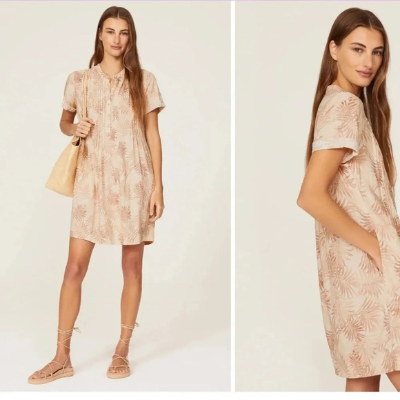 Faherty Gemina Linen Dress with Pockets sustainable beach vacation - Picture 2 of 11